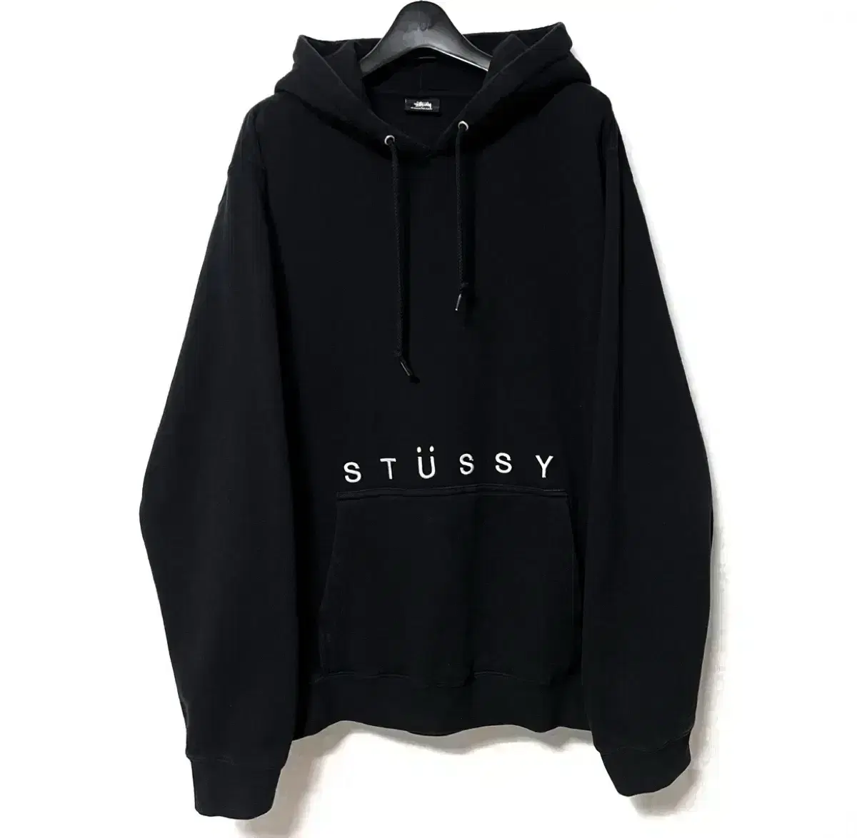 [L,100]스투시 스웻 후드티 블랙 stussy